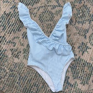 Gingham Ruffle one piece swimsuit